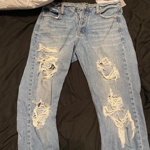 American eagle ripped high waisted jeans size 8